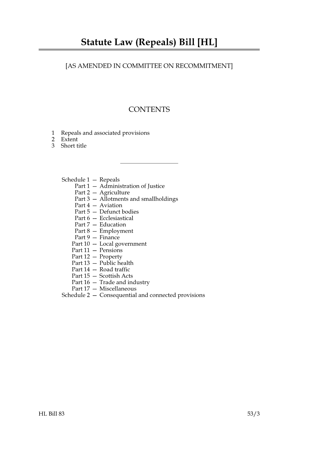 Statute Law (Repeals) Bill [HL]