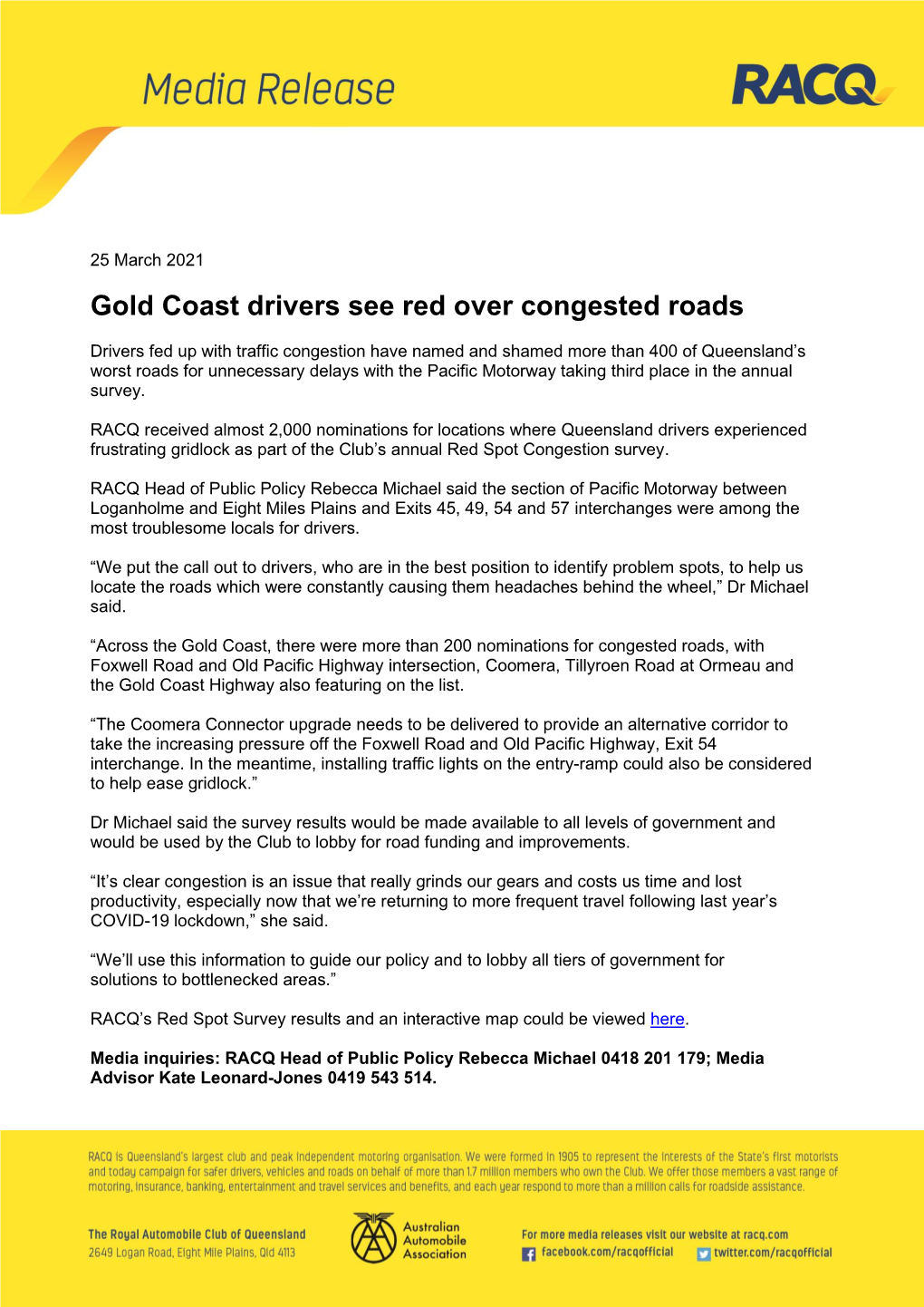 Gold Coast Drivers See Red Over Congested Roads