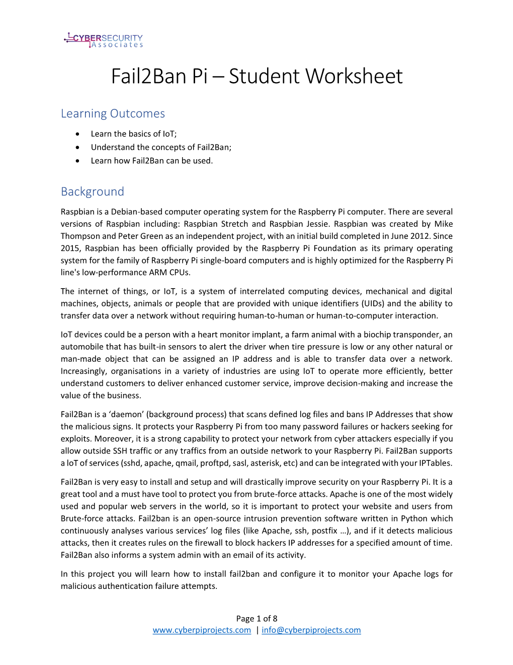 Fail2ban Pi – Student Worksheet