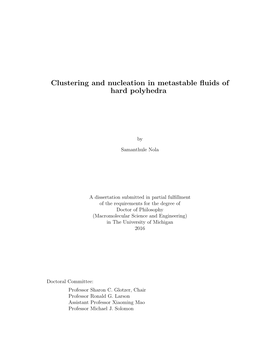 Clustering and Nucleation in Metastable Fluids of Hard Polyhedra