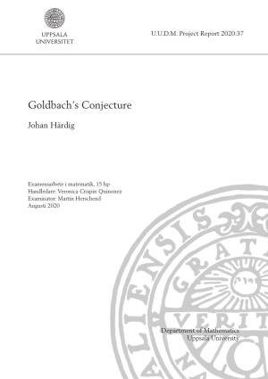 Goldbach's Conjecture