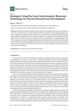 Strategies Using Bio-Layer Interferometry Biosensor Technology for Vaccine Research and Development