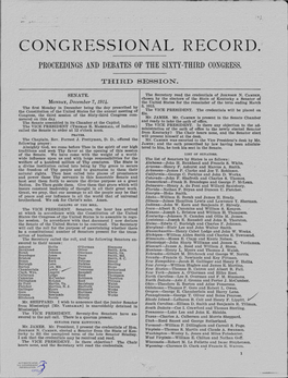 Congressional Re.Cord. Proceedings and Debates of the Sixty-Third Congress