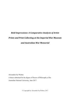 A Comparative Analysis of Artist Prints and Print Collecting at the Imperial War Museum and Australian War M