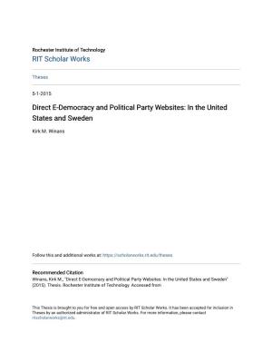 Direct E-Democracy and Political Party Websites: in the United States and Sweden