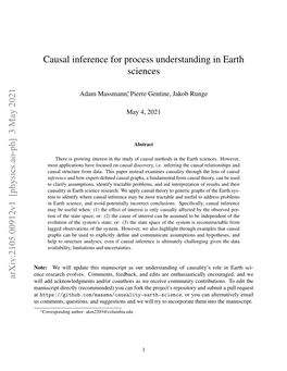 Causal Inference for Process Understanding in Earth Sciences