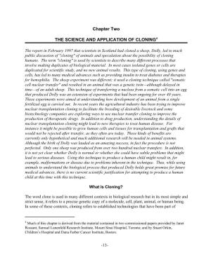Chapter Two the SCIENCE and APPLICATION of CLONING4