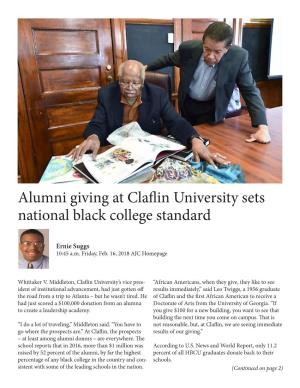 Alumni Giving at Claflin University Sets National Black College Standard