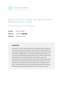 Hut-To-Hut Trek in Patagonia Binational Park