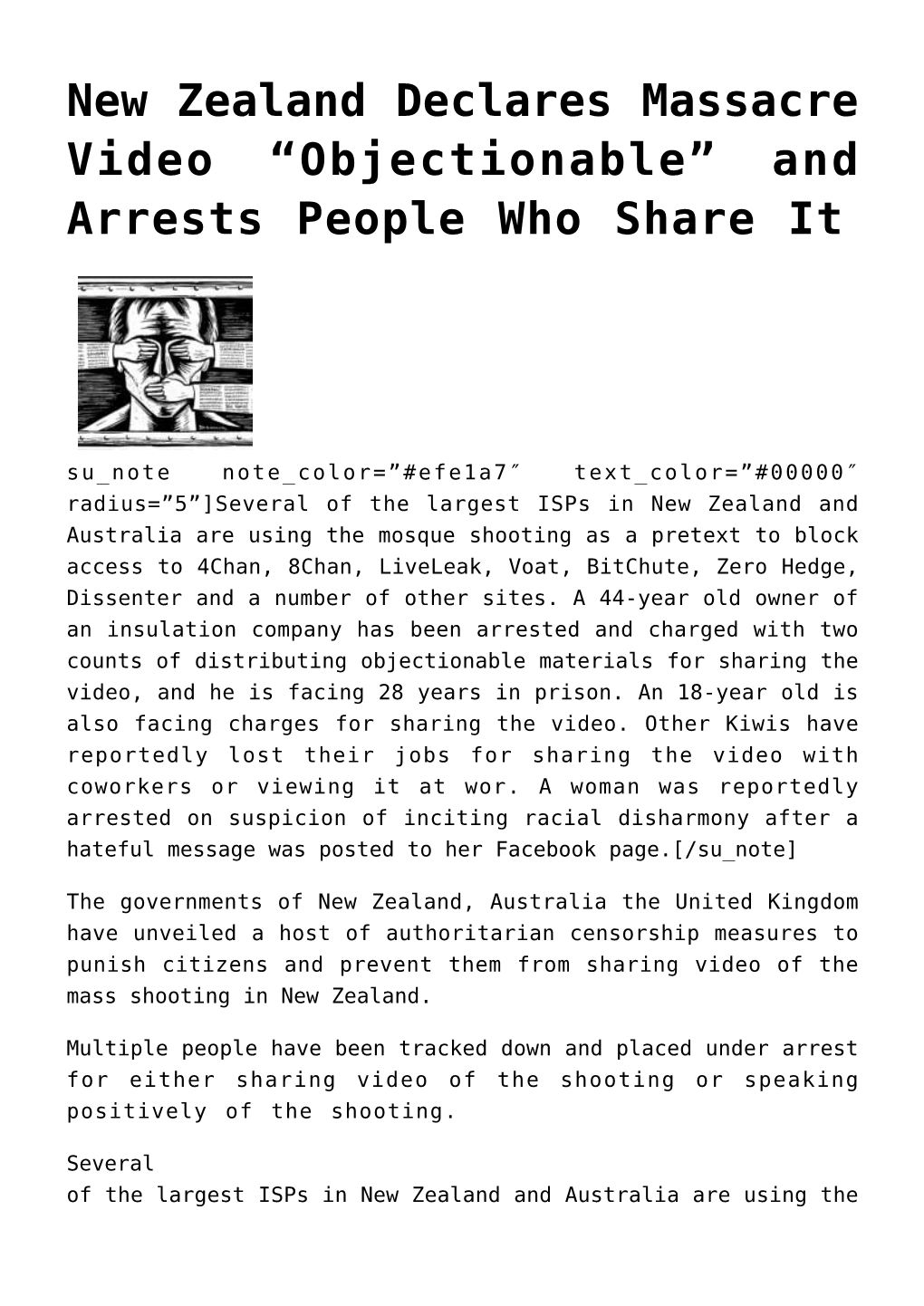 New Zealand Declares Massacre Video &#8220;Objectionable&