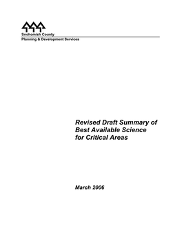 Revised Draft Summary of Best Available Science for Critical Areas