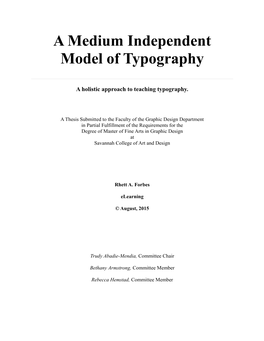A Medium Independent Model of Typography