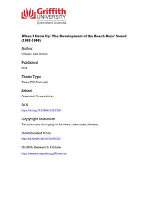 The Development of the Beach Boys' Sound