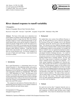 River Channel Response to Runoff Variability