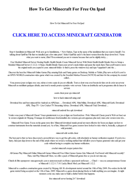 How to Get Minecraft for Free on Ipad