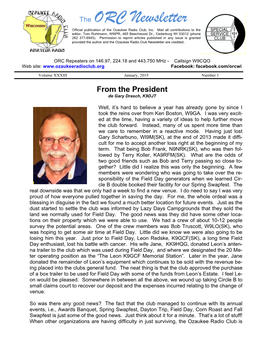 The ORC Ewsletter Official Publication of the Ozaukee Radio Club, Inc