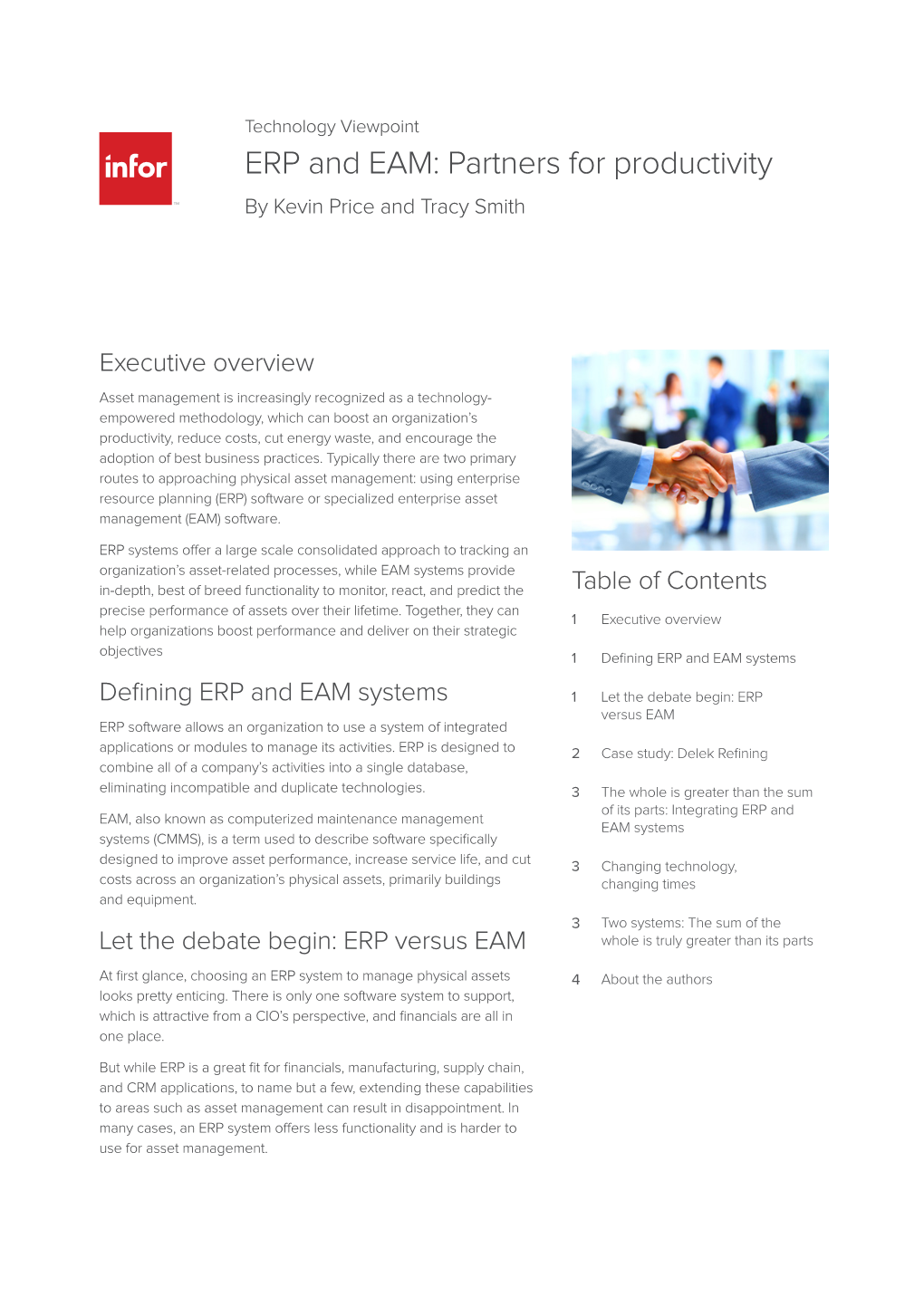 ERP and EAM: Partners for Productivity by Kevin Price and Tracy Smith