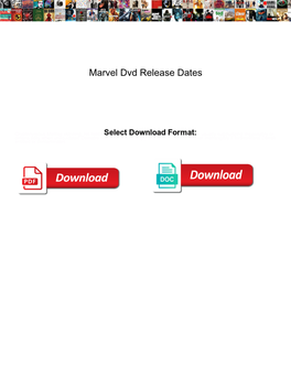 Marvel Dvd Release Dates