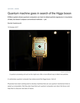 Quantum Machine Goes in Search of the Higgs Boson : Nature News