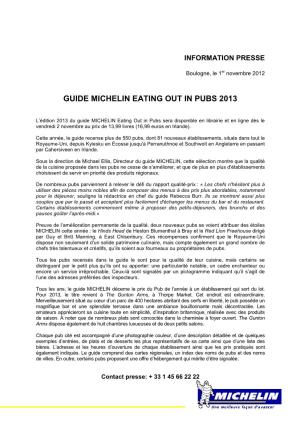 Guide Michelin Eating out in Pubs 2013