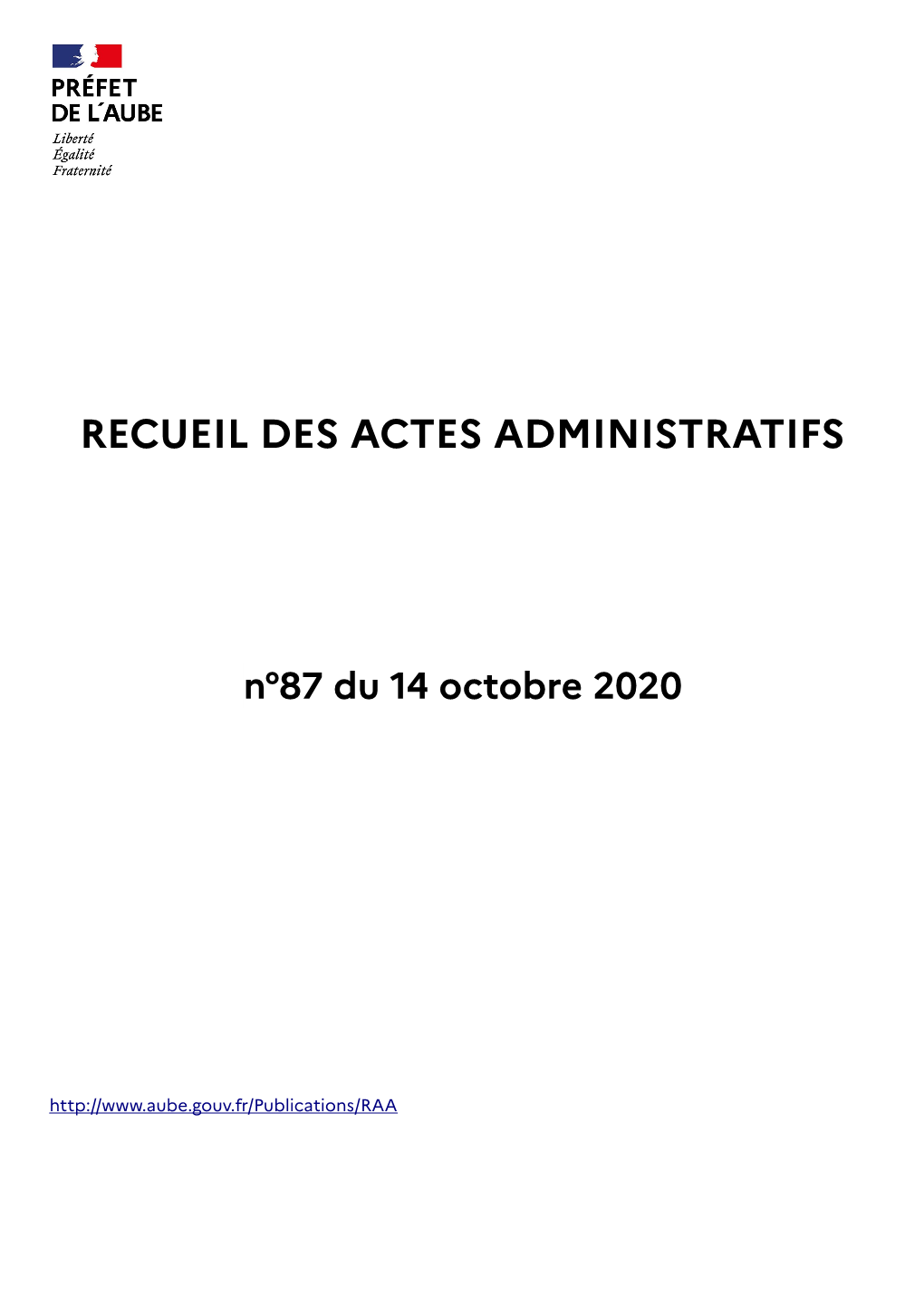 Recueil Des Actes Administratifs