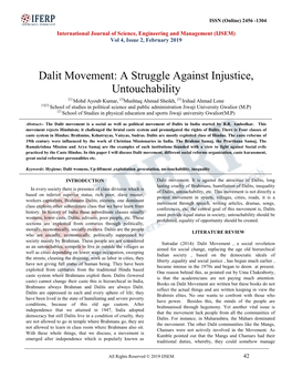 Dalit Movement: a Struggle Against Injustice, Untouchability