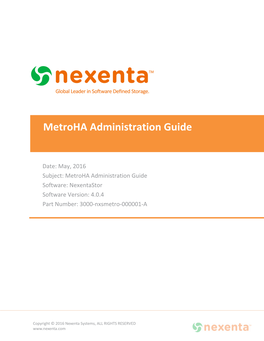Metroha Administration Guide