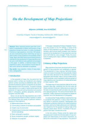 On the Development of Map Projections Kig 2007, Special Issue