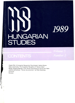 HUNGARIAN STUDIES 5. No. 2. Nemzetközi Magyar Filológiai Társaság. Akadémiai Kiadó Budapest