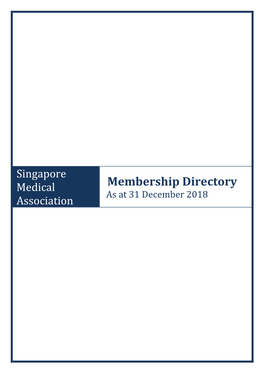 Membership Directory As at 31 December 2018 Association