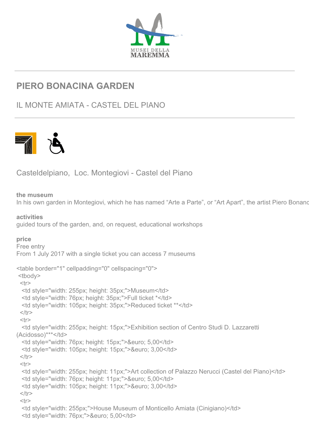 Piero Bonacina Garden