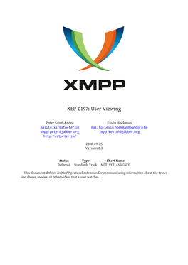 XEP-0197: User Viewing