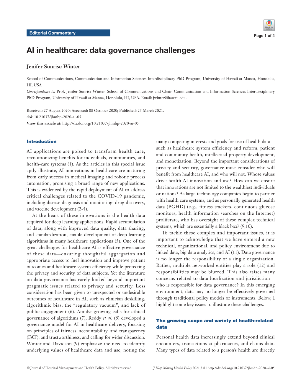 AI in Healthcare: Data Governance Challenges