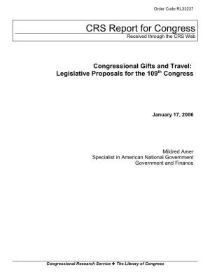 Legislative Proposals for the 109Th Congress
