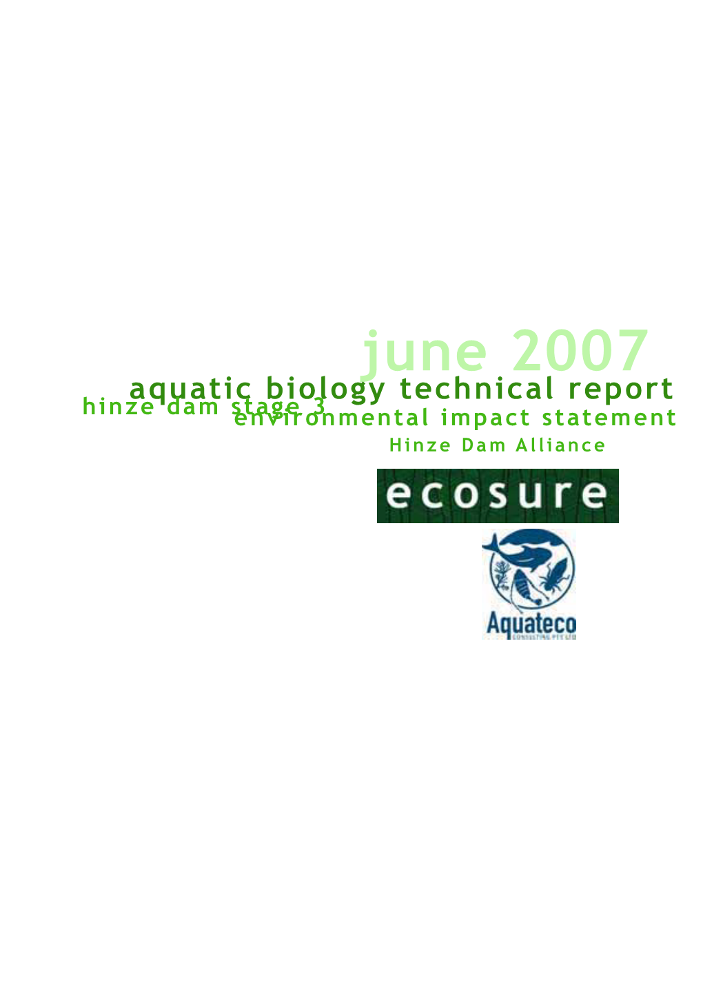 Aquatic Biology Technical Report Hinze Dam Stageenvironmental 3 Impact Statement Hinze Dam Alliance