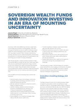 Sovereign Wealth Funds and Innovation Investing in an Era of Mounting Uncertainty