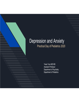 Depression and Anxiety Practical Day of Pediatrics 2020