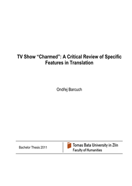 TV Show “Charmed”: a Critical Review of Specific Features in Translation