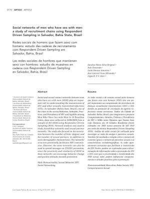 Social Networks of Men Who Have Sex with Men: a Study of Recruitment Chains Using Respondent Driven Sampling in Salvador, Bahia State, Brazil