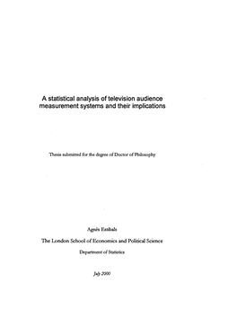 A Statistical Analysis of Television Audience Measurement Systems and Their Implications