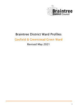 Braintree District Ward Profiles Gosfield & Greenstead Green Ward Revised May 2021