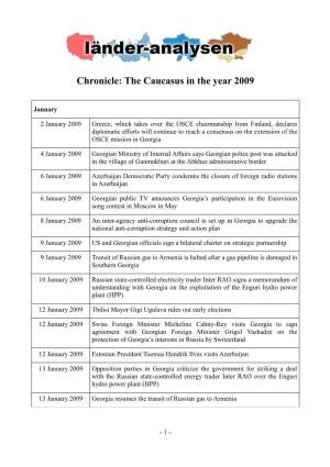Chronicle: the Caucasus in the Year 2009