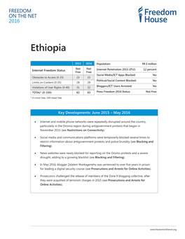 Freedom of the Net 2016 Ethiopia