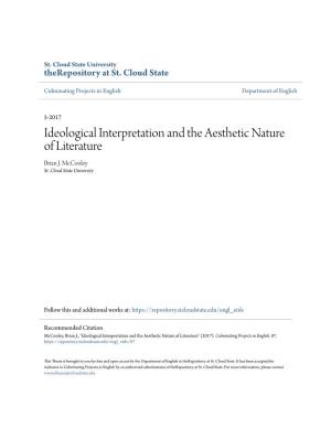 Ideological Interpretation and the Aesthetic Nature of Literature Brian J