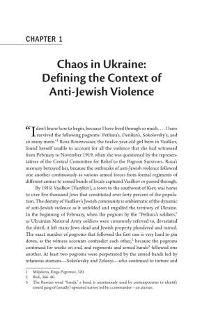 Chaos in Ukraine: Defining the Context of Anti-Jewish Violence