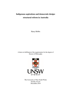 Indigenous Aspirations and Democratic Design: Structural Reform in Australia