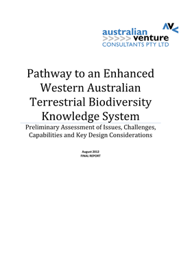 Pathway to an Enhanced Western Australian Terrestrial Biodiversity