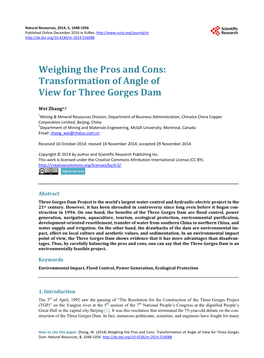 Transformation of Angle of View for Three Gorges Dam