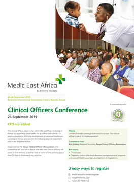 Clinical Officers Conference 24 September 2019