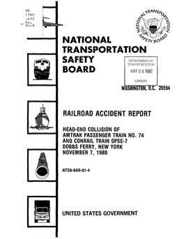National Transportation Safety Board Ltt'afilmlnt Ol- 3245 Bureau of Accident Investigation 11.Contract Or Grant No